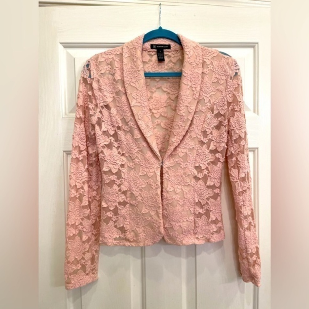 INC Dusty Pink Lace Stretchy Jacket Size Small
